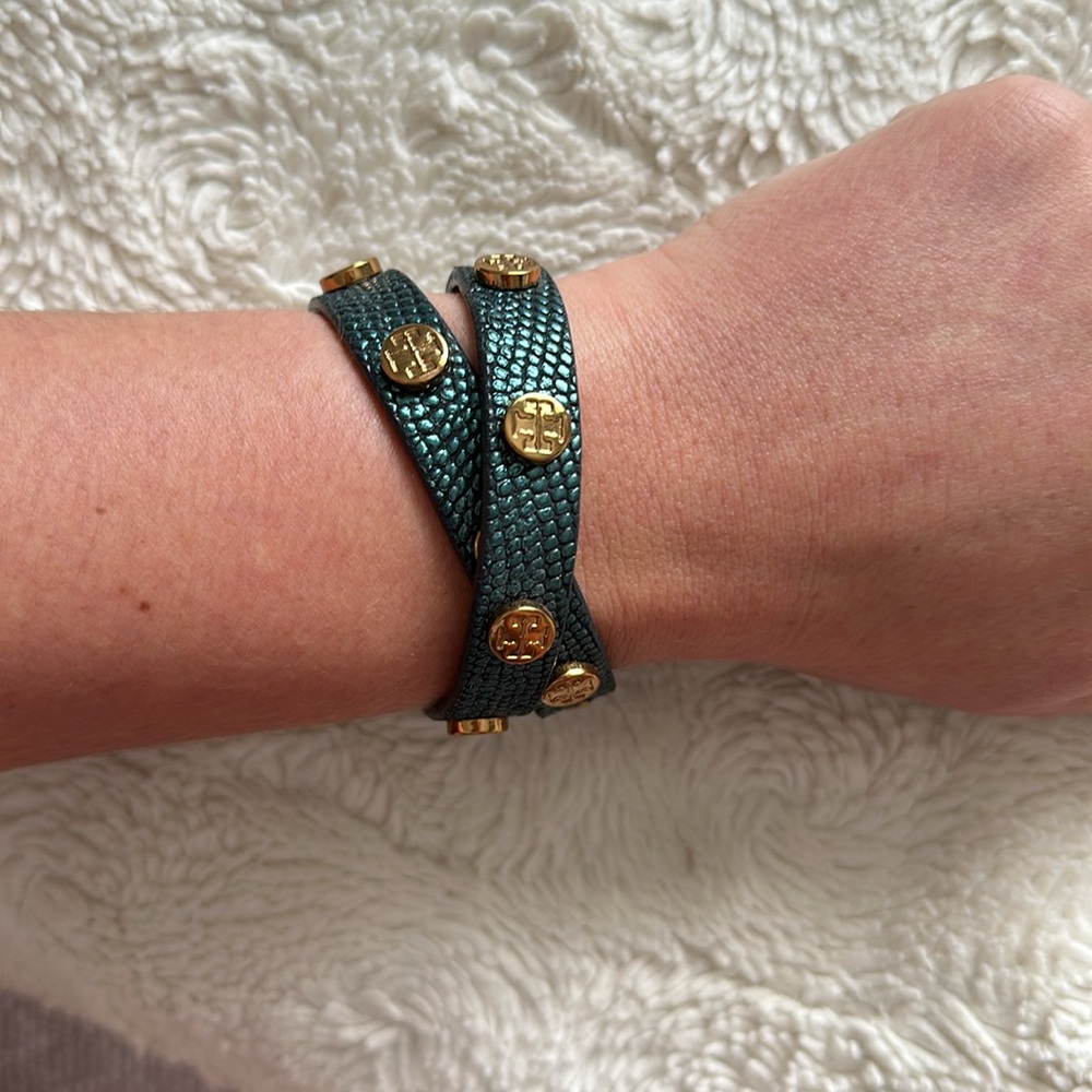 Tory Burch Double Wrap Leather Bracelet